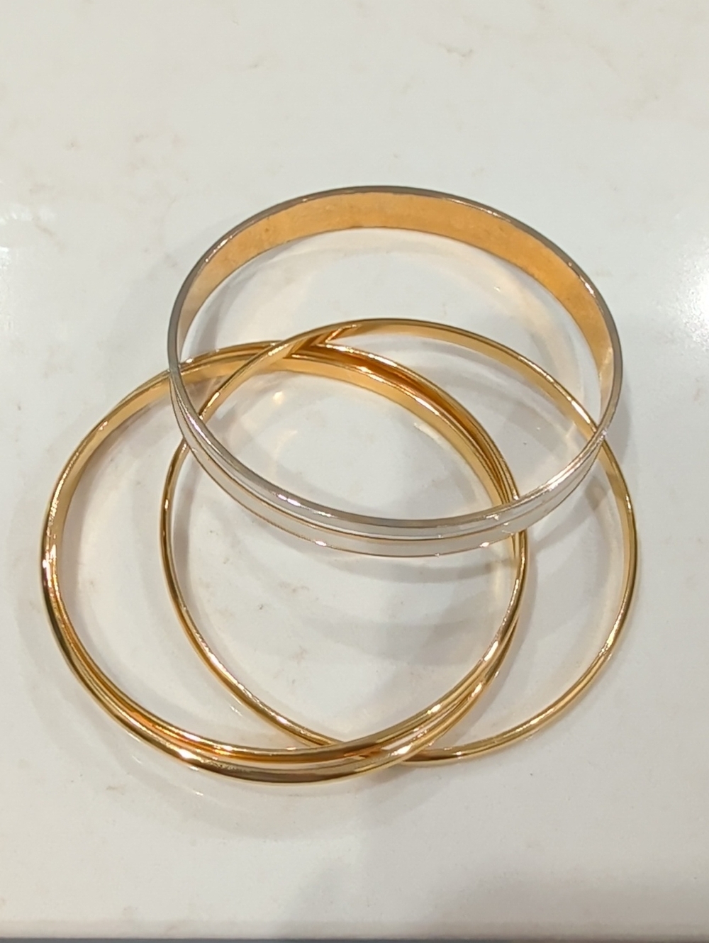 Stackable Gold and Silver Tone Bangle Bracelet Set